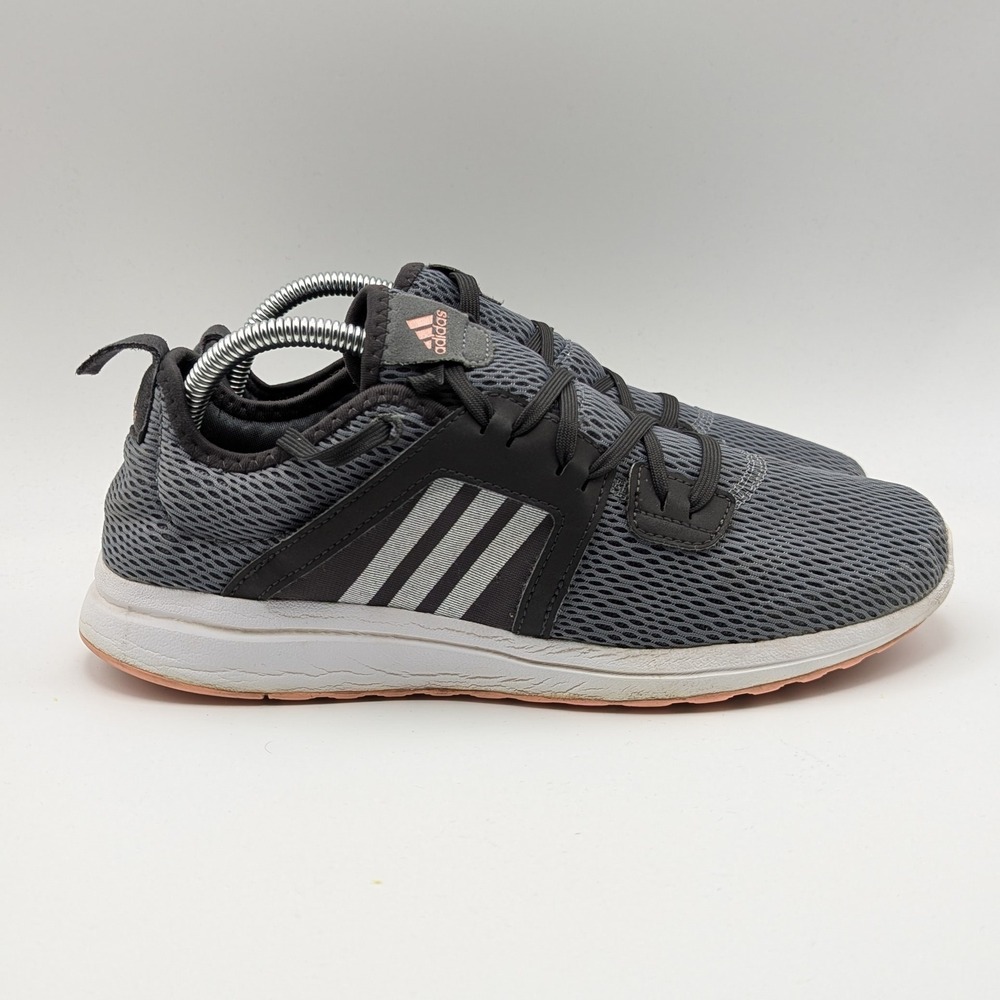 Adidas Cloudfoam Running Shoes Womens‎ Size 8.5 Gray Pink Sneakers BA7396